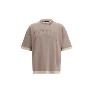 Gcds Men Over T-Shirt In Cotton Jersey With Short Sleeves With Perforated Logo